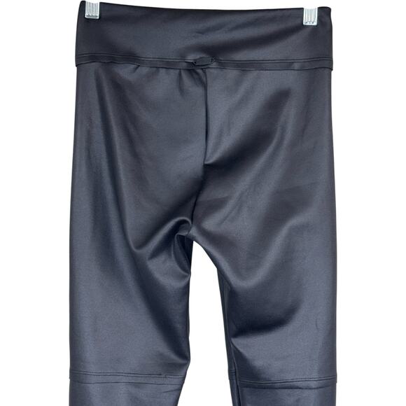 Koral Black High Rise Scuba Leggings Small Ring Strap Detail Athleisure Pants - Picture 11 of 14